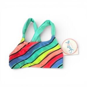 Colorful Striped Kids Swim Top by Shelloha Swimwear Size 6 NWT Rainbow Colors